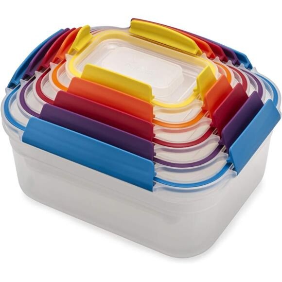 Plastic BPA Free Food Storage Container Set with Lockable Airtight Leakproof Lid - Picture 1 of 7